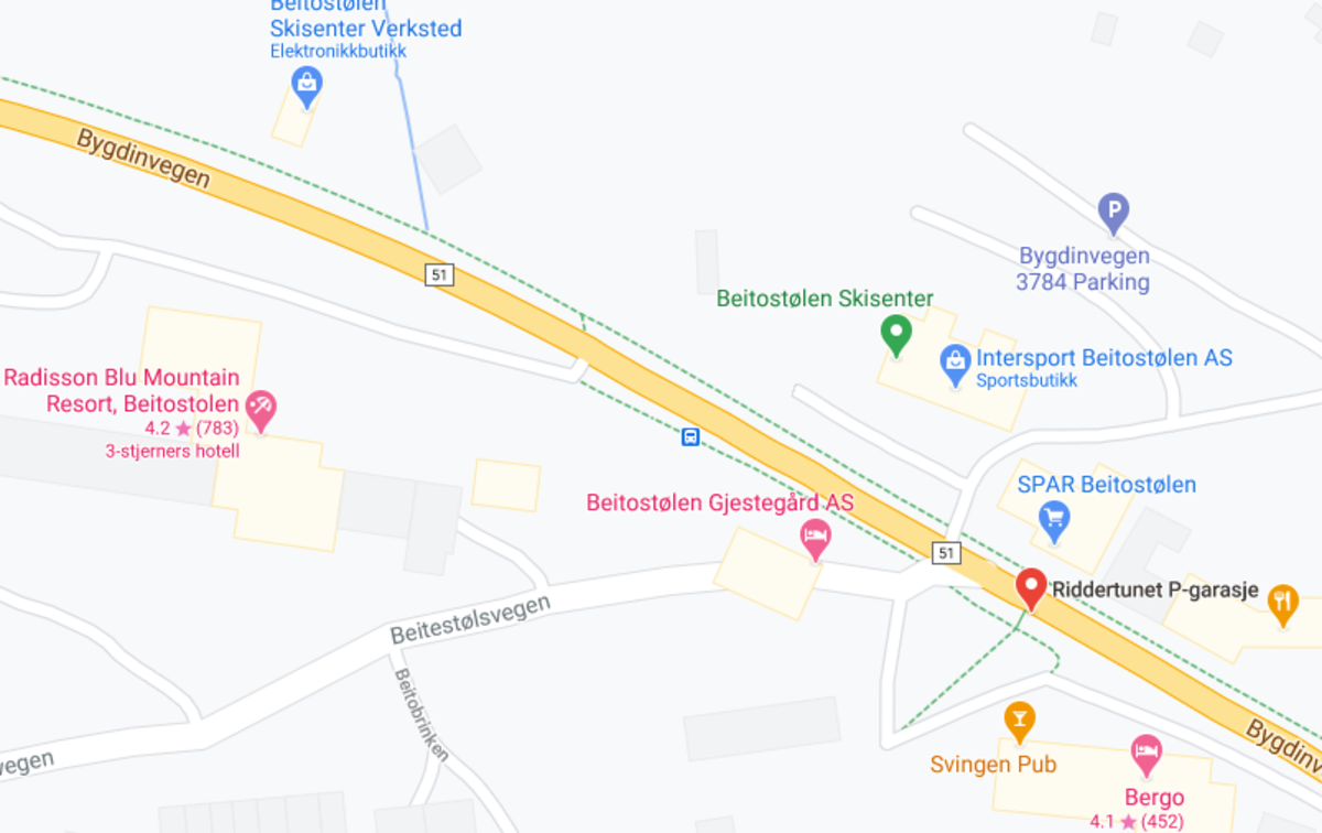 Kart over Beitost&oslash;len